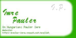 imre pauler business card